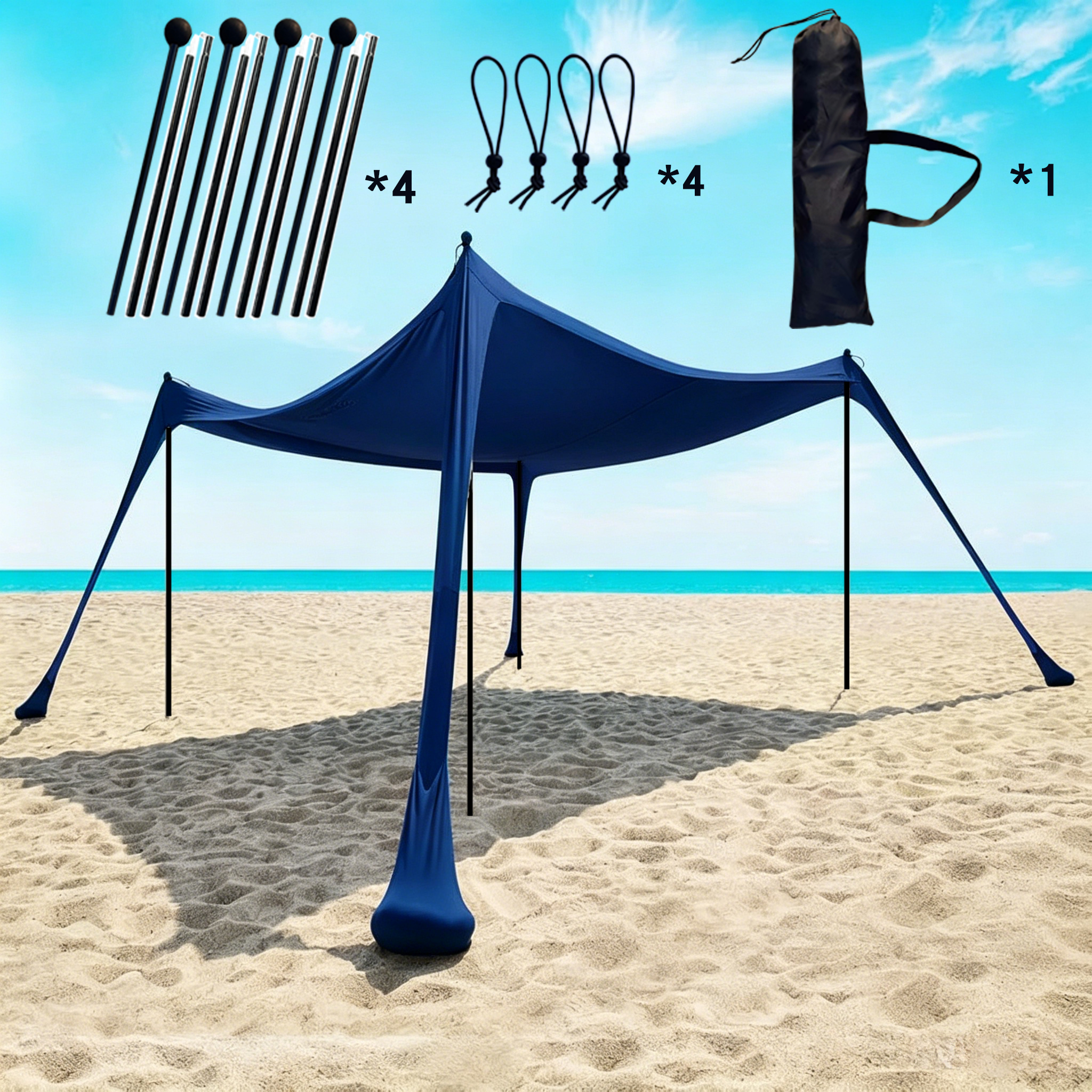 Navy Blue4 Steel Poles