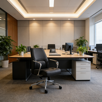 Chaise de bureau exécutive à dossier moyen en cuir, pivotante et ergonomique, mobilier de bureau, ensemble bureau et chaise pour ordinateur