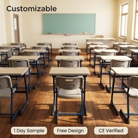 Meubles de classe scolaire, usine certifiée ISO, bureau et chaise ergonomiques robustes pour étudiants avec porte-livres pour salle de classe