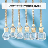 Flacons de parfum de voiture portables en verre de 4 ml à 15 ml, design élégant et luxueux, diffuseur vide avec bouchon à vis, sérigraphie, flacon suspendu