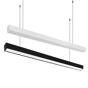 Lampe suspendue linéaire en aluminium pour usage commercial, lumière linéaire LED, 1,2 m, 2 m, forme rectangulaire moderne, lumière LED à encastrer connectable, supermarché - Product Image 1