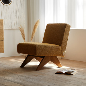 ชางดิการ์ห์เก้าอี้โซฟาที่นั่งเดี่ยวไม้เนื้อแข็งห้องนั่งเล่นเก้าอี้พักผ่อนทำด้วยมือดีไซน์ย้อนยุค - Product Image 6