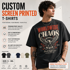 Custom Screen Printed Tshirt Manufacturer Oversized Heavyweight Cotton Graphic Tee Custom Logo Printed T Shirts - Product Image 1