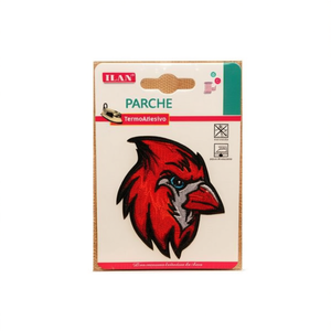 Patch brodé à thermocoller Ilan, motif tête de cardinal, 6,8x6,3 cm - Product Image 2