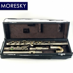 Flûte alto MORESKY 16 trous, clés en Sol, couleur bronze, avec deux embouchures - Product Image 1
