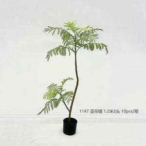 Planta en maceta de árbol de <span class=keywords><strong>Jacaranda</strong></span> artificial, vegetación sintética de lujo de gama alta para decoración de sala de estar interior - Product Image 4