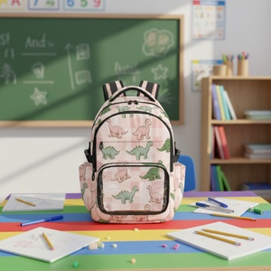 Wholesale Custom Dinosaur Print PVC Transparent Waterproof <b>Backpack</b> Zipper <b>Lightweight</b> Large Capacity Leisure Sport <b>Backpack</b> - Product Image 1