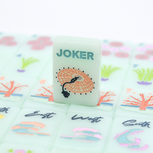 Jeu de Mahjong américain inspiré de la côte sud, avec tuiles Barrier Island – 160 tuiles en acrylique, peintes à la main et gravées, blanches - Product Image 4