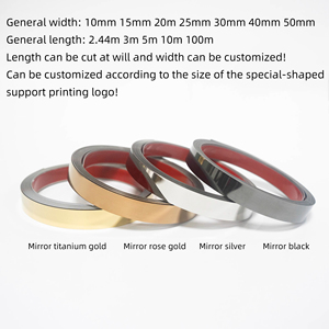 Tự Dính Thép Không Gỉ Phẳng Dải Phòng Khách TV Nền Tường Trần Trang Trí Dòng Cạnh Nhấn Kim Loại Viền Dải - Product Image 2