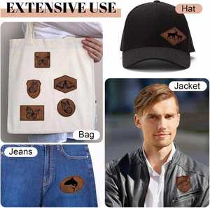 Étiquettes en cuir personnalisées avec logo estampé, écologiques, en relief, à coudre ou à repasser pour vêtements, chapeaux - Product Image 2