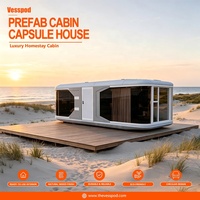Maisonnette modulaire de luxe moderne en acier galvanisé préfabriqué, style Apple Cabin, installation rapide, certifiée ISO9001.