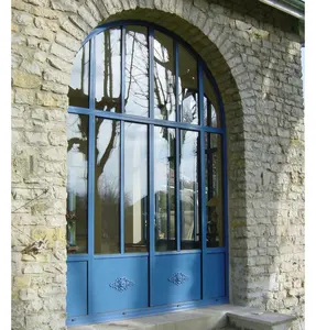 Thermally Broken different types simple french exterior double metal doors with glass thermal break door-TBS-002