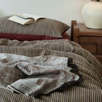 2025 Offre Spéciale rayures Jacquard quatre pièces ensemble pur coton maternel infantile qualité draps de lit housses de couette hôtel maison literie