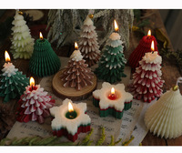 Bougie parfumée artisanale en cire de soja en forme de sapin de Noël pour la décoration de la maison, souvenirs de Noël, cadeaux
