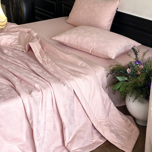 Parure de lit d'été en jacquard pur coton style princesse, 60 fils, 4 pièces, rafraîchissante pour climatisation, lavable en machine - Product Image 4