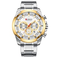 Montre-bracelet Curren 8361 en or pour homme, montre de mode, chronographe étanche, montre-bracelet à quartz de luxe originale pour homme, Reloj