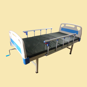 Cama de Hospital Manual de Manivela Única para Ancianos con Barandilla, Modelo 002, Color Azul, Uso Adulto - Product Image 1