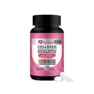 Gélules de collagène complexe en gros pour usine OEM, 90 unités, multivitamines, biotine, pépins de raisin, complément alimentaire pour la croissance des cheveux et de la peau, OEM - Product Image 1