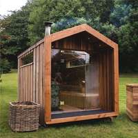 Kamar Sauna 4 orang dari kayu Solid, kamar mandi uap Yoga panas luar ruangan, fungsi uap kering 3 orang rumah Sauna