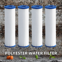 Cartouche filtrante pour purificateur d'eau par osmose inverse domestique en matériau PP SANJING/OEM, 2,5 x 10 pouces, polyester plissé, 5,0 microns, 100