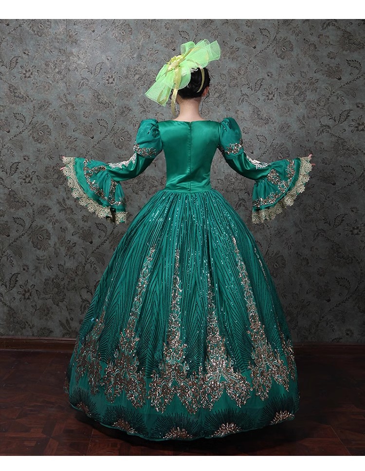 Gothic Baroque Marie Antoinette Ball Gown - 18th Century Renaissance Dress  with Headdresses for Elegant Events