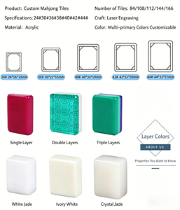 Jeu de tuiles de mahjong américain gravées <span class=keywords><strong>en</strong></span> acrylique OEM, tuiles imprimées motif dessin animé violet <span class=keywords><strong>Paris</strong></span>, jeu familial d'intérieur pour enfants, cadeaux pour fêtes - Product Image 6