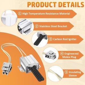 WB13X25500 Burner Igniter for Oven Burners, Gas <b>Range</b> Oven Igniter Fit for GE Oven JGB660SEJ4SS JGB700SEJ4SS PGB930SEJ4SS - Product Image 3