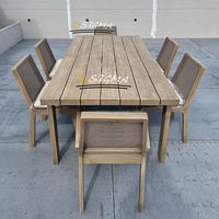 Ensemble de meubles de jardin en bois pour 6, 8 ou 10 personnes, luxueux, table et chaises longues en teck pour l'extérieur