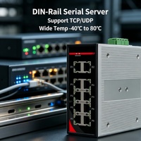 Servidor Serial de 1 Puerto para Riel DIN, Convertidor Ethernet RS485, Modbus TCP, COM Virtual, Modo Transparente, DC 12/24V, Riel de 35mm