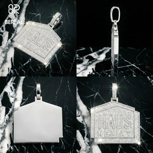 จี้เพชรโมอิสซาไนต์แบบกำหนดเองผ่านการทดสอบเพชร VVS จี้ตัวอักษรแบบฮิปฮอปสำหรับผู้ชาย ประดับเพชรเต็มตัว จี้ตัวอักษรเริ่มต้น งานจิวเวลรี่ชั้นดี - Product Image 2