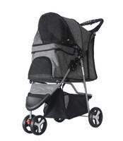 Poussette de luxe portable et pliable pour animaux de compagnie pour animaux de compagnie Poussettes de voyage pour chiens à 4 roues Poussettes pour petits chiens Vente en gros d'usine C & C