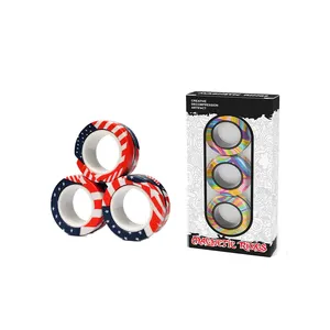 3PCS Idea ADHD Adult Fidget Magnets Spinner Rings Magnetic Rings Fidget Toy Set with Box