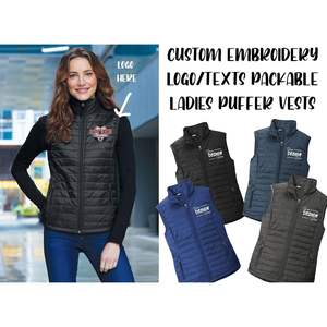 2025 chalecos de invierno acolchados plegables L851 con logotipo bordado personalizado para mujer con diseño personalizado - Product Image 3