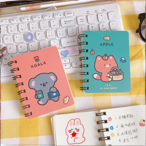Cartoon Bear Spiral Binding Hardcover <b>Mini</b> <b>Notebook</b> Student Stationery Kawaii Notes 105x80mm Gift - Product Image 2