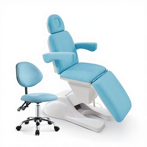 Camilla de Masaje Eléctrica LAFO Moderna y Ajustable con 3 o 4 Motores, de Plástico ABS de Lujo, para Estética y Pestañas, con Taburete y Carro - Product Image 1