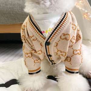 Sweater rajut hewan peliharaan, pakaian anjing kardigan desain Fashion musim semi musim gugur grosir persediaan hewan peliharaan - Product Image 3
