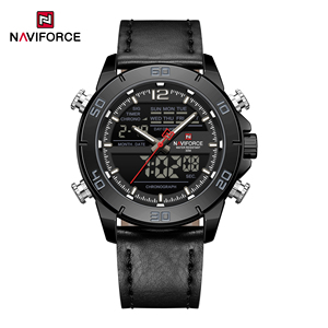 NAVIFORCE 9253L Montre de sport analogique mode cuir Quartz Digital Wristwatches Day and Date Display Waterproof Clock for Men - Product Image 4