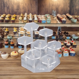 Supports de présentation pliables modernes en acrylique transparent - Recyclables et faciles à assembler, supports de buffet - Product Image 5