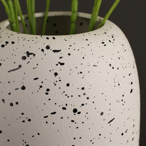 Modern Resin <b>Vase</b> Large Diameter Minimalist Design Tabletop Decorative Flower Container - Product Image 1