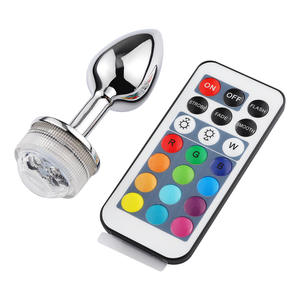 Hot Sale No Vibrate Luminous Wireless Change Colors Shiny Ass Anal Dilatation Metal Sex Toys <strong>Light</strong> <strong>up</strong> <strong>Butt</strong> Stopper LED Anal <strong>Plug</strong> - Product Image 3