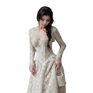 Camisola de encaje de cachemira de marca vietnamita, estilo francés, vestido largo hasta el suelo, de primavera, de manga larga, elegante, de secado rápido - Product Image 2