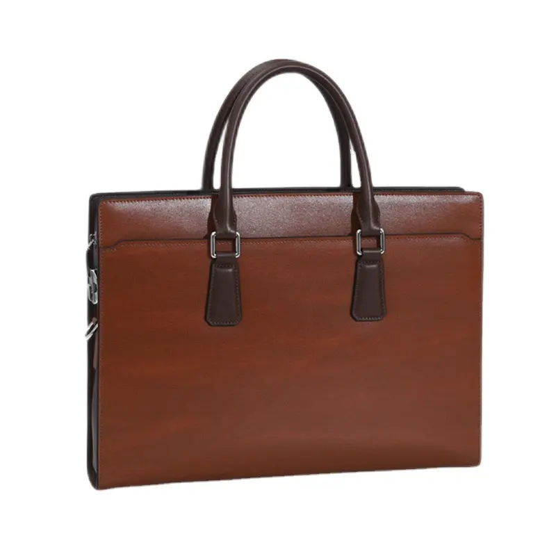 Men's briefcase Business bag Cowhide new men's computer bag Leather multi-function handbag Fashion designer handbag