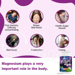 บริการผลิตตามความต้องการของลูกค้า (OEM) แคปซูลแมกนีเซียมซิเตรตบริสุทธิ์จากธรรมชาติ ช่วยผ่อนคลายกล้ามเนื้อและบรรเทาอาการปวดเกร็ง  ดูดซึมได้ดี แคปซูลจากธรรมชาติ - Product Image 4