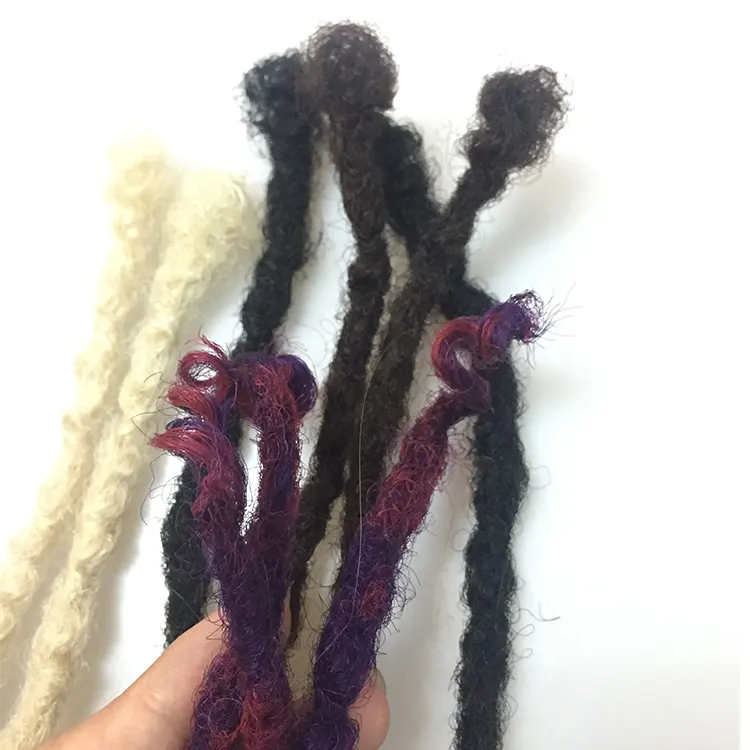 [HoHo DREADS] थोक नई उत्पाद घुंघराले एफ्रो गांठदार मानव बाल crochet dreadlocks के locs देवी समाप्त होता है