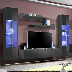 Meubles <span class=keywords><strong>TV</strong></span> muraux modernes en bois laqué, ensembles de rangement pour salon, centres de divertissement flottants pour téléviseurs - Product Image 4