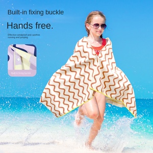 Toalla de Baño de Microfibra de Secado Rápido, Toalla Deportiva de Terciopelo de Doble Cara, Absorbente, Portátil, Toalla de Playa, Material Grueso, Diseño de Ondas - Product Image 1