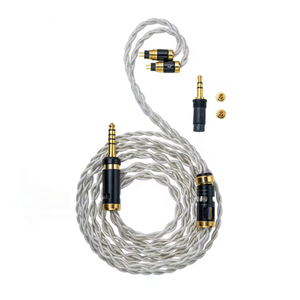 Yongse <span class=keywords><strong>Britney</strong></span> 20Awg câble d'écouteur de mise à niveau en argent Sterling commutable par défaut 3.5mm + 4.4mm prise 2pin 0.78 + câble à broches MMCX - Product Image 1
