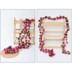 Guirlande de roses artificielles en soie pour décoration de mariage et de maison, 45 pétales, faite à la main, plante grimpante en plastique - Product Image 5