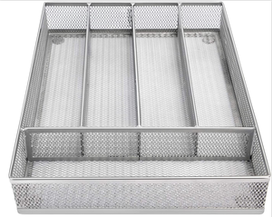 Metal Cutlery Tray <b>4</b> Compartments Flatware Tray for <b>Drawer</b> Kitchen Utensil Silverware Organizer - Product Image 2