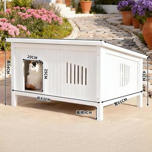 Dış Mekan Lüks Masif Ahşap Üçgen Köpek Mobilyası Kedi Köpek Kulübesi Evrensel Su Geçirmez Yağmur Geçirmez Soğuğa Dayanıklı Büyük Her Mevsim - Product Image 2